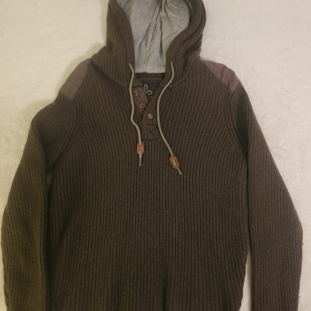 Prana Chocolate Brown Hooded Sweater
